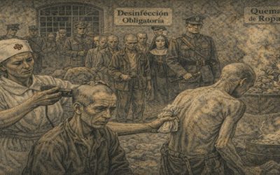 Ilustración presos enfermos de tifus