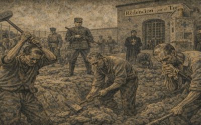 Ilustración de presos trabajando en la cárcel