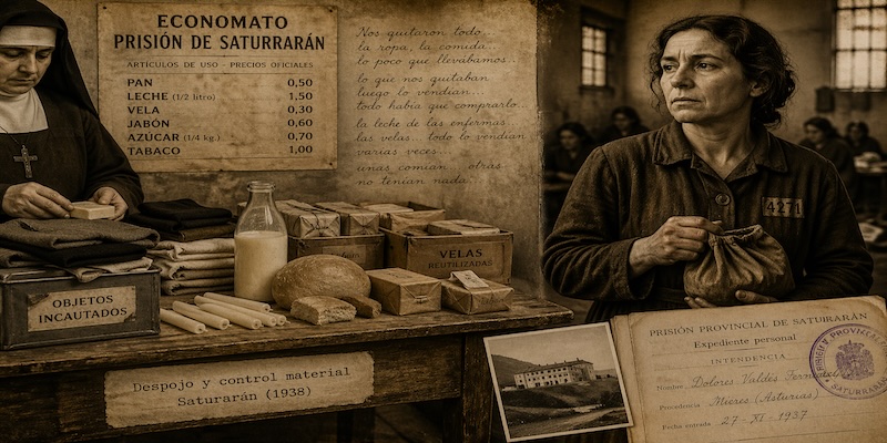 Memorias de Dolores Valdés (II): despojo, economato y explotación en la prisión de Saturrarán