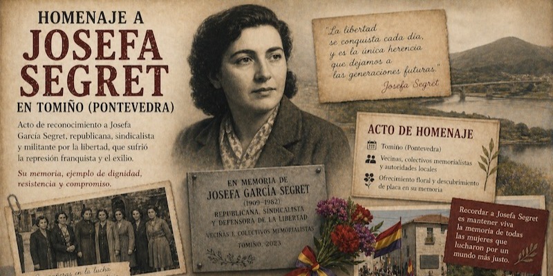 Resumen del homenaje a Josefa  Segret Tomiño (Pontevedra)