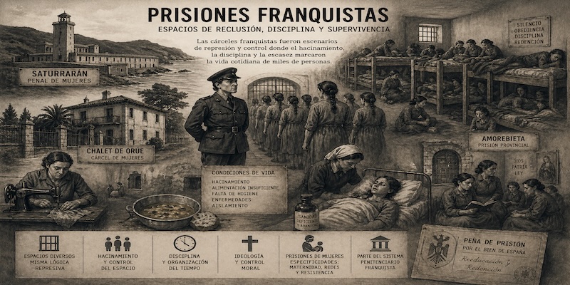 Prisiones franquistas: espacios de reclusión, disciplina y supervivencia